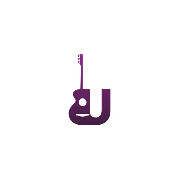 Літера Гітара Стиль Значок Логотипу Дизайн Ілюстрація — стоковий вектор