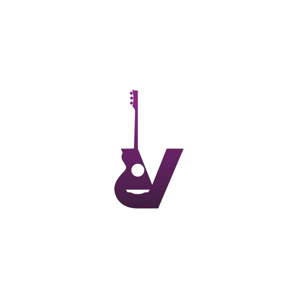 Літера Гітара Стиль Значок Логотипу Дизайн Ілюстрація — стоковий вектор