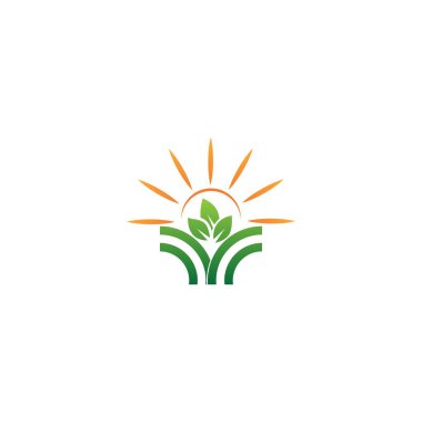 Tarım Logosu. Ağaç yaprağı vektör logosu tasarımı, çevre dostu kavram.