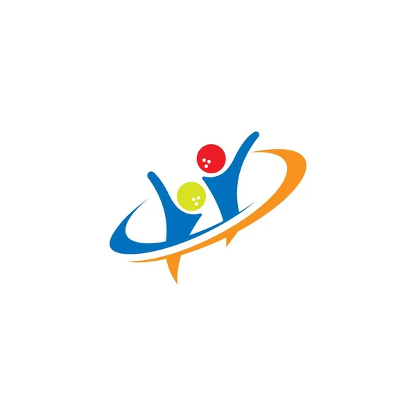 Bowling simgesi logo vektör illüstrasyonu