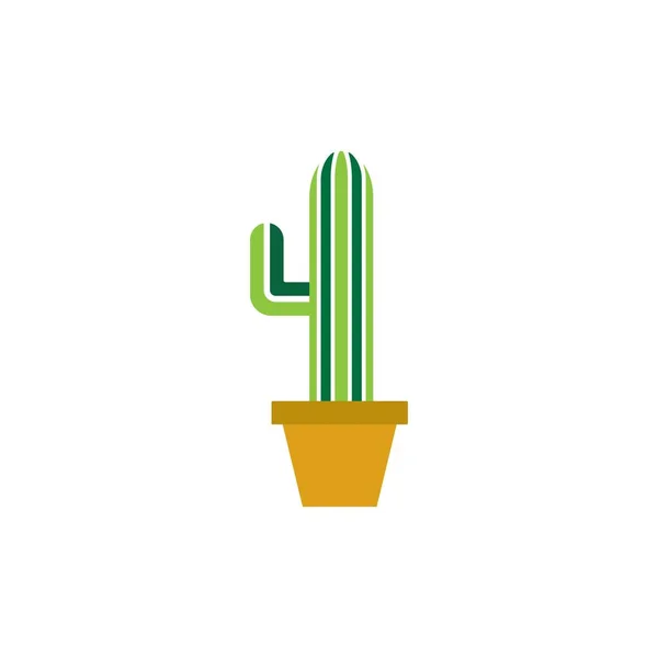 Cactus Icono Plano Vector Diseño — Vector de stock