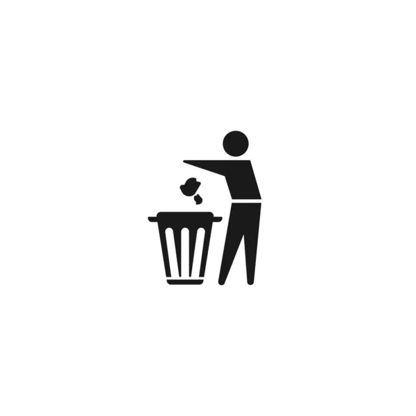 Ilustração Vetor Ícone Lixo Homem —  Vetores de Stock
