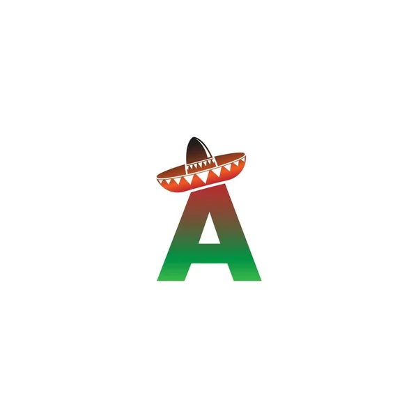 Carta Ilustración Concepto Sombrero Mexicano — Vector de stock