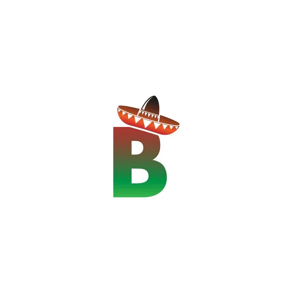 Letra Ilustración Del Concepto Sombrero Mexicano — Vector de stock