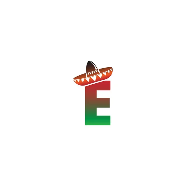 Letra Ilustración Del Concepto Sombrero Mexicano — Vector de stock