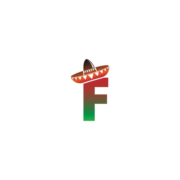 文字Fメキシコの帽子のコンセプトデザインイラスト — ストックベクタ