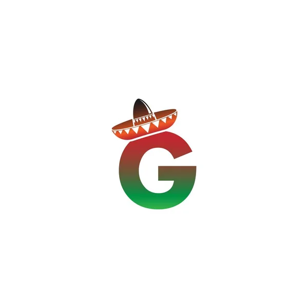 Letra Diseño Concepto Sombrero Mexicano Ilustración — Vector de stock
