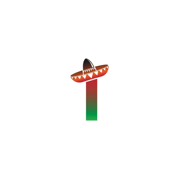 Letter Mexican Hat Concept Design Illustration — 스톡 벡터