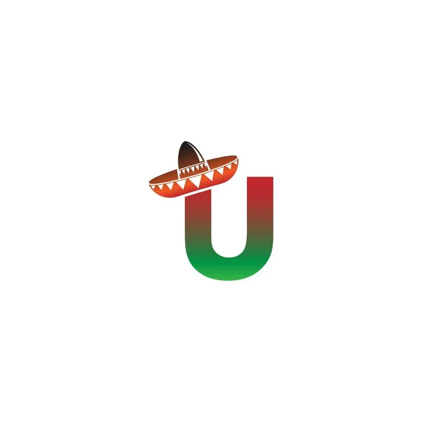 Buchstabe Mexikanischen Hut Konzept Design Illustration — Stockvektor