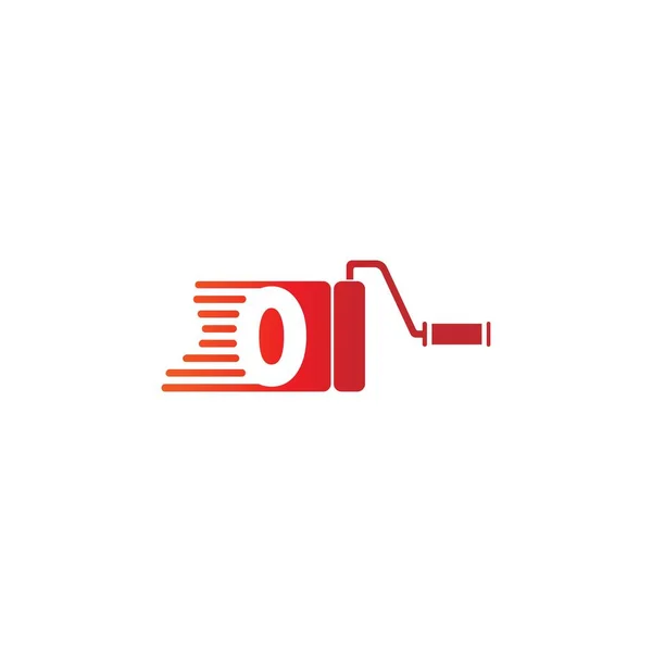 Paint Logo Number Design Concept — Stock Vector