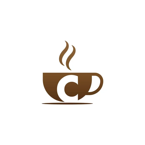 Taza Café Icono Diseño Letra Logo Concepto — Vector de stock