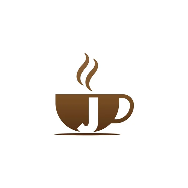 Koffie Beker Pictogram Ontwerp Letter Logo Concept — Stockvector