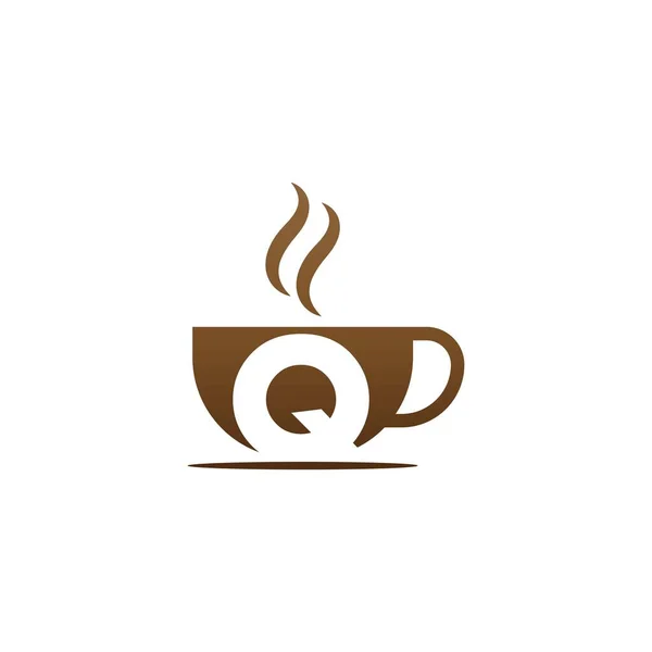 Σχεδιασμός Εικονίδιο Φλιτζάνι Καφέ Γράμμα Λογότυπο Έννοια — Διανυσματικό Αρχείο