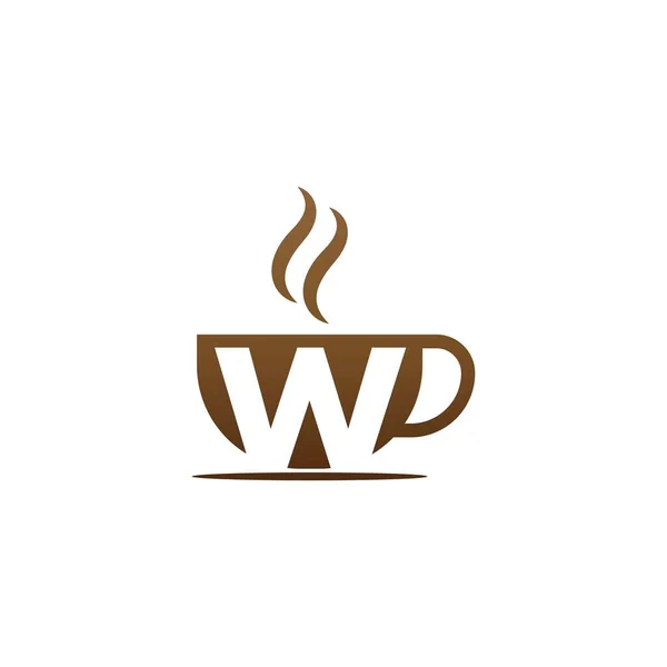 Copo Café Ícone Projeto Letra Logotipo Conceito — Vetor de Stock