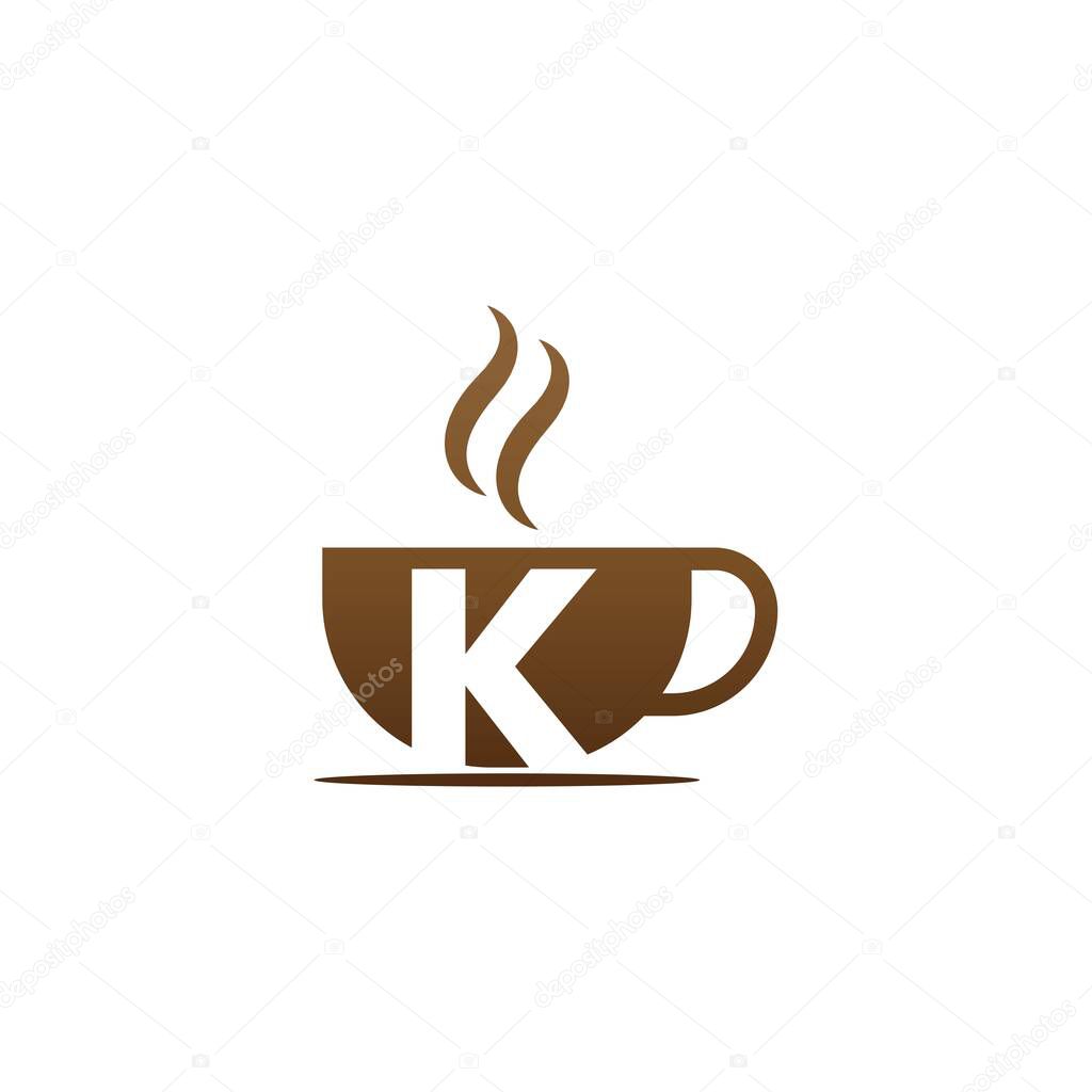 Coffee cup icon design letter K  logo concept