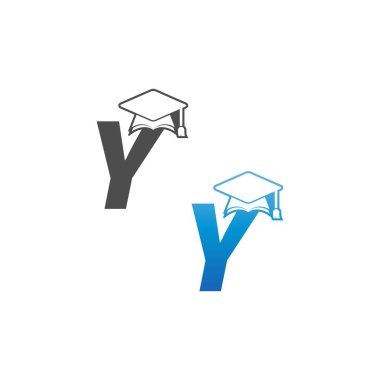 Y harfi mezuniyet şapkası tasarım şablonu