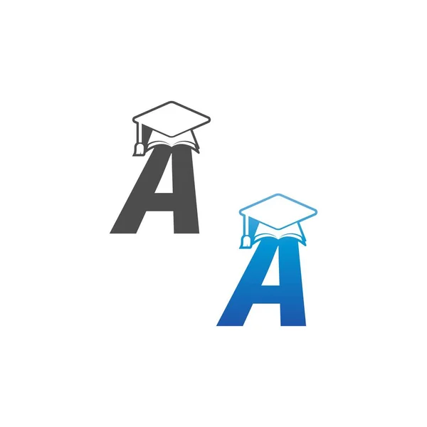 Carta Una Plantilla Diseño Concepto Gorra Graduación — Vector de stock