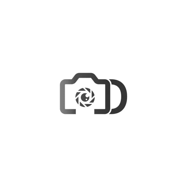 Λογότυπο Letter Της Φωτογραφίας Συνδυάζεται Εικονίδιο Της Φωτογραφικής Μηχανής — Διανυσματικό Αρχείο