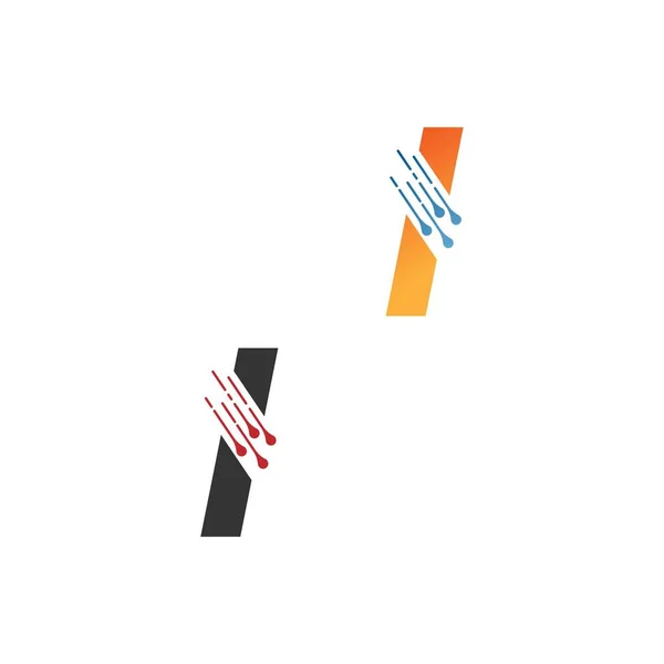 Carta Logotipo Tecnologia Simples Com Linhas Circuito Modelo Ícone Estilo — Vetor de Stock