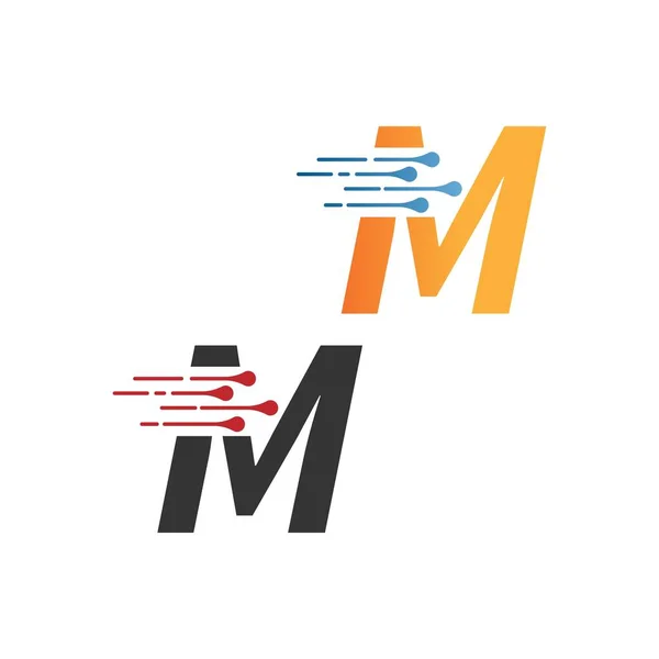 Carta Logotipo Tecnologia Simples Com Linhas Circuito Modelo Ícone Estilo —  Vetores de Stock
