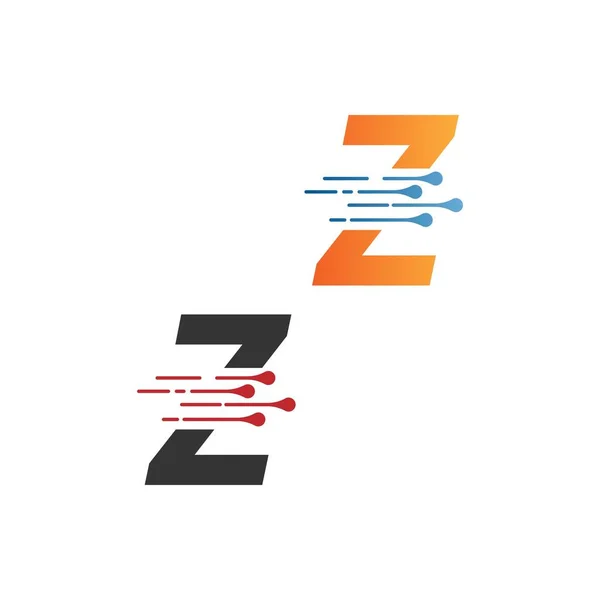 Letter Yksinkertainen Tech Logo Piiri Linjat Tyyli Kuvake Malli — vektorikuva