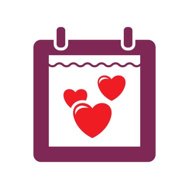 Romantik takvimler ve aşk tasarımı çizimleri