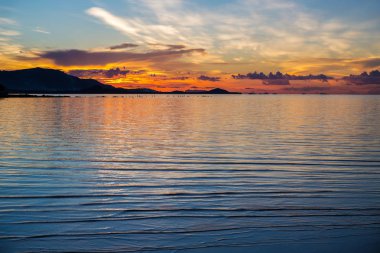 Koh samui Adası Tayland denize renkli günbatımı