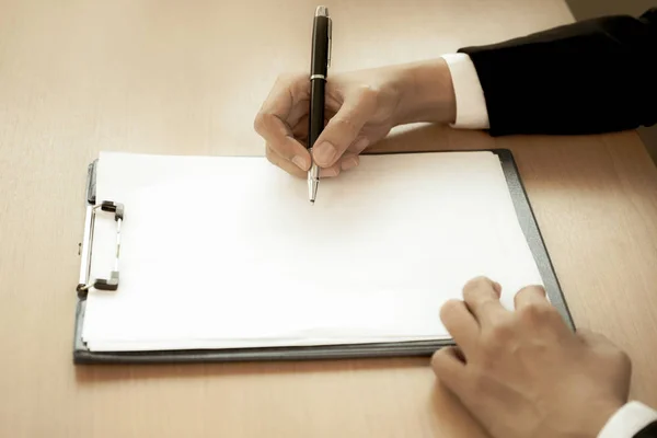 Businessman Office Desk Signing Contract Form Creative Aged Photo Royalty Free Stock Images