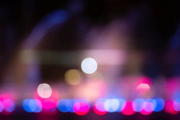 Fountain show with multicolor bokeh color light illumination abstract. — Stock Photo, Image