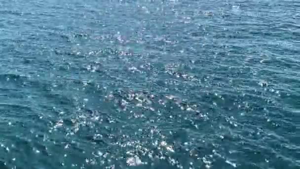 Zeewater Oppervlak Rimpelingen Zonlicht Reflecties — Stockvideo