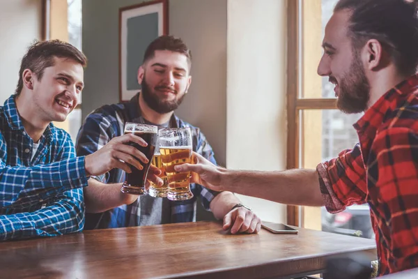 Drinking Craft Beer Friends Stock Photo