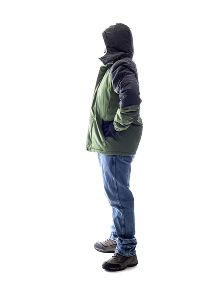 Alpiniste Randonneur Isolé Sur Fond Blanc Pour Les Composites Homme — Photo