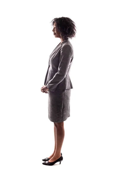 Side View Black Businesswoman Anonymous Female Presidential Candidate Person Backlit — Stock Photo, Image