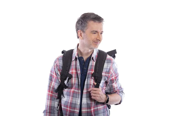 Hombre Mediana Edad Que Realiza Actividades Saludables Durante Jubilación Haciendo — Foto de Stock