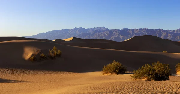 Death Valley California Bir Çöl Manzarasında Kum Tepeleri Geniş Çorak — Stok fotoğraf