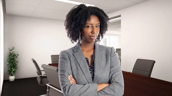 Black African American Businesswoman Office Looking Disgusted She Owner Executive — Stock Photo, Image