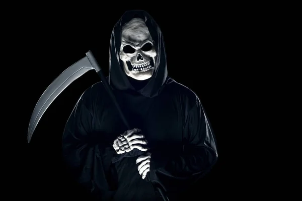 Grim Reaper Ghost Coming Out Shadows Scythe Sickle Scary Demon — Stock Photo, Image