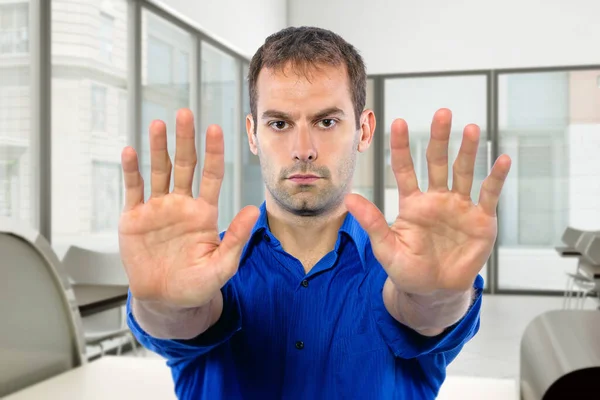 Small Business Owner Restaurant Kitchen Looking Worried Covid Shutdown Holding — Stock Photo, Image