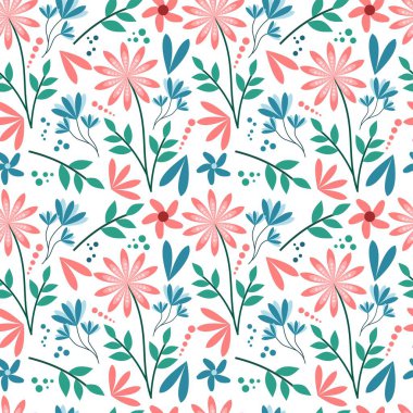 Pastel Çiçeksiz Desenli beyaz arkaplan