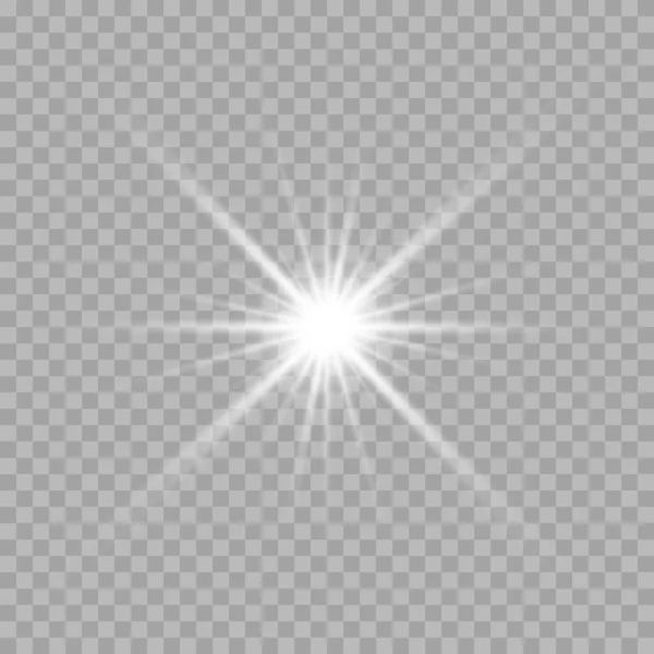 Біле Сяюче Світло Вибухне Прозорим Крутий Ефект Прикраси Променевими Блискітками — стоковий вектор