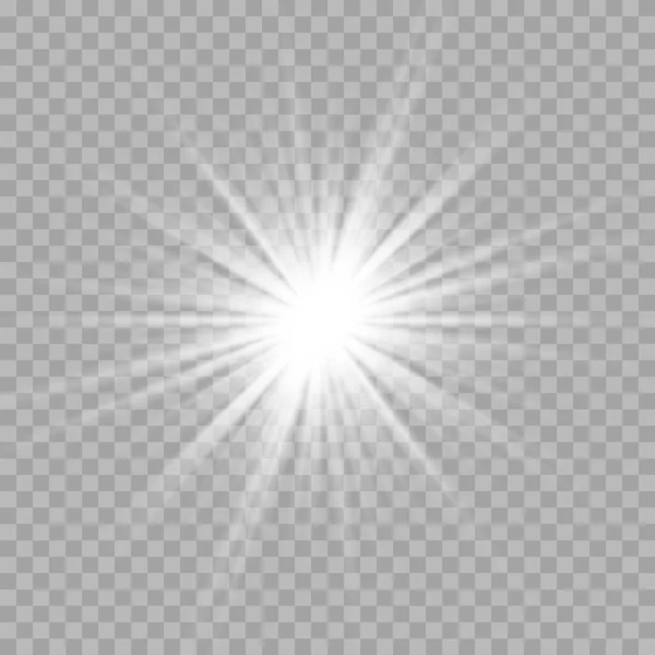 Feu Blanc Éclatant Explosion Éclatante Avec Transparent Décoration Effet Cool — Image vectorielle