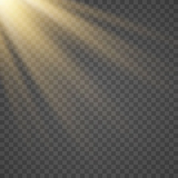 Vetor Luz Solar Transparente Lente Especial Flash Light Effect Front — Vetor de Stock