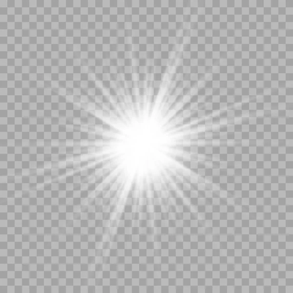 Wit Gloeiend Licht Explosie Met Transparant Cool Effect Decoratie Met — Stockvector