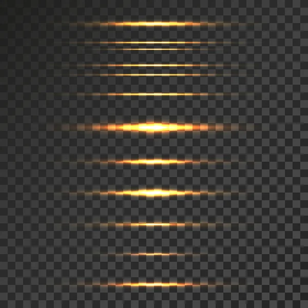 Lignes Lumineuses Abstraites Sur Fond Transparent Illustration Vectorielle Utilisation Facile — Image vectorielle