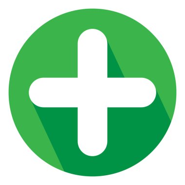 Artı işaret simgesi, düz yuvarlak düğme. Vektör EPS10