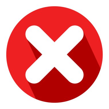 Çapraz işaret simgesi, düz yuvarlak düğme. Vektör EPS10