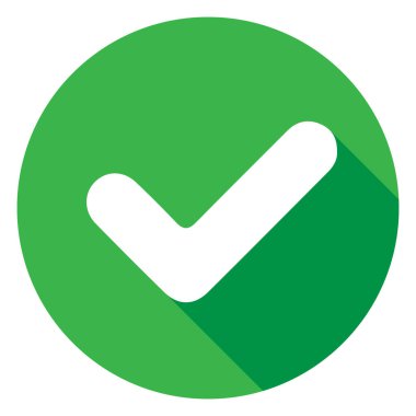 İkonun vektör illüstrasyonunu kabul et. Düz tasarım biçimi.