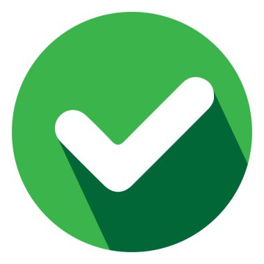 İkonun vektör illüstrasyonunu kabul et. Düz tasarım biçimi.