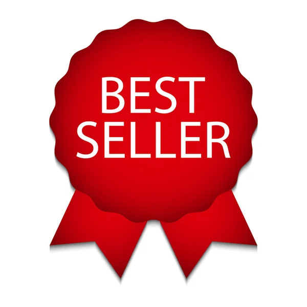 Medalha Red Award Com Fitas Banner Ilustração Vetorial Best Seller —  Vetores de Stock