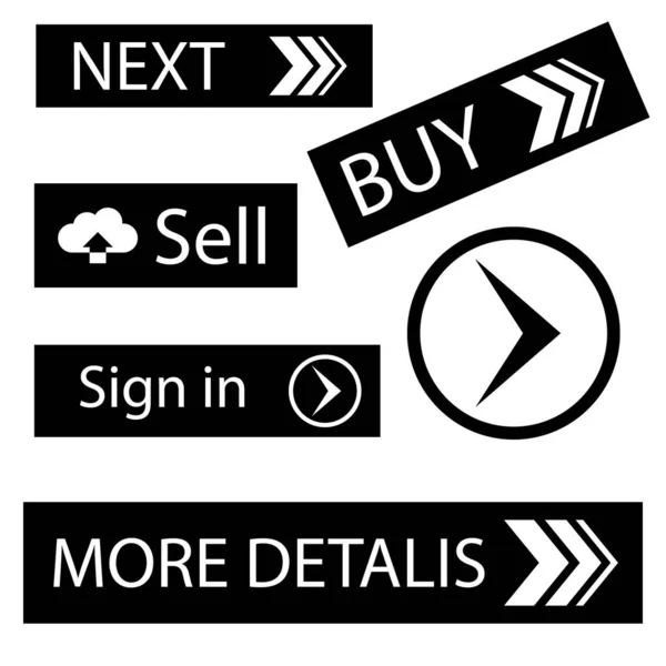 Botão Vetor Para Site Aplicativo Botão Próximo Comprar Vender Entrar — Vetor de Stock